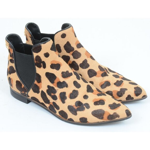 Cole Haan Hara Women's Real Fur Jaguar Print Haircalf Boots Booties 7.5 - Picture 1 of 7